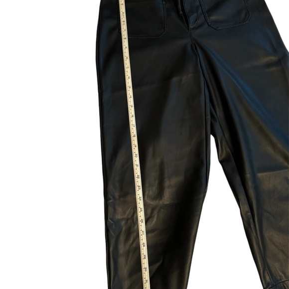 Black pleather wide legged pants from Loft. - Picture 5 of 6